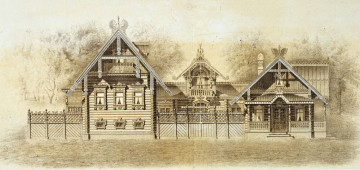 обоя рисованное, - другое, мотивы, русской, архитектуры, терем, архитектор, иван, павлoвич, ропет, 1873