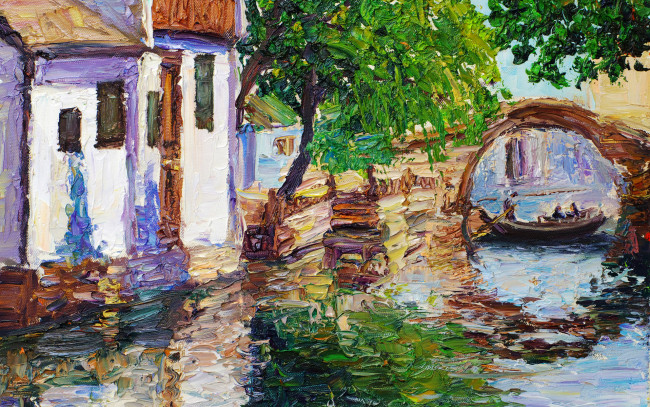 Обои картинки фото рисованные, города