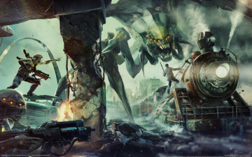 Картинка resistance видео игры поезд монстры