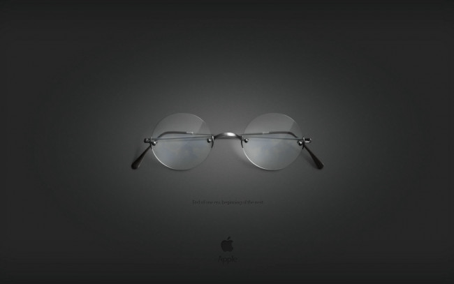 Обои картинки фото компьютеры, apple, яблоко, логотип, фон, тёмный, очки