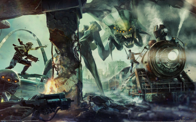 Обои картинки фото resistance, видео, игры, поезд, монстры