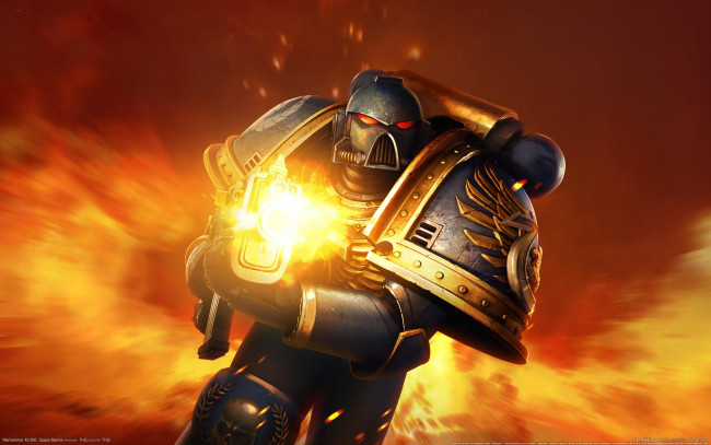Обои картинки фото warhammer, 40000, space, marine, видео, игры, 40, 000, космодесантник, капитан, тит