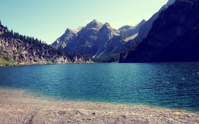 Обои картинки фото природа, реки, озера, горы, озеро, небо