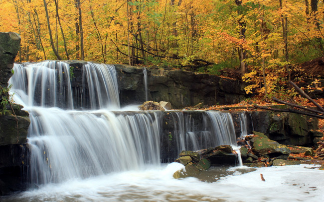 Обои картинки фото природа, водопады, река, водопад, пейзаж