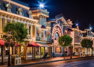Картинка main street usa disneyland anaheim california города диснейленд калифорния улица анахайм