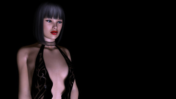 обоя 3д, графика, people, люди, взгляд, девушка