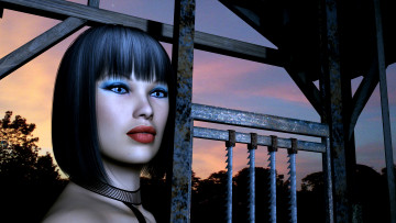Картинка 3д графика portraits портрет взгляд девушка