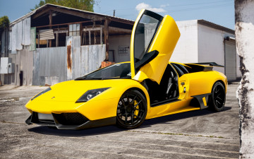 Картинка автомобили lamborghini мурсиелаго ламборгини суперкар желтый murcielago