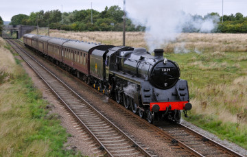 Картинка техника паровозы железная дорога рельсы паровоз вагоны