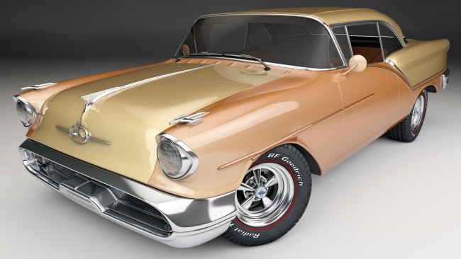 Обои картинки фото автомобили, 3д, 1957, oldsmobile