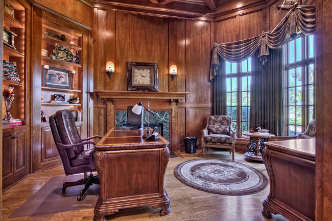 Обои картинки фото интерьер, кабинет, библиотека, офис, стол, шкаф, лампа