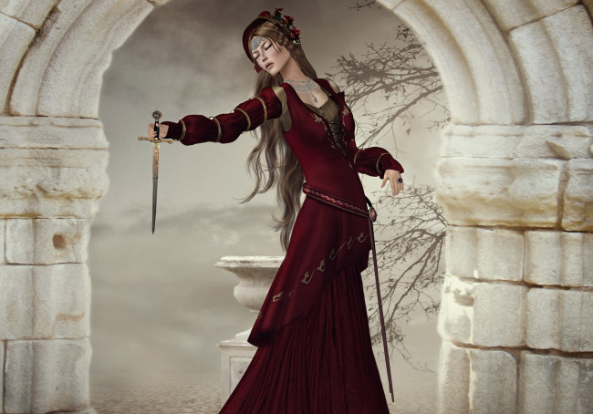 Обои картинки фото 3д, графика, people, люди, слезы, кинжал