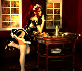 Картинка 3д+графика люди+ people кофе стол взгляд девушка