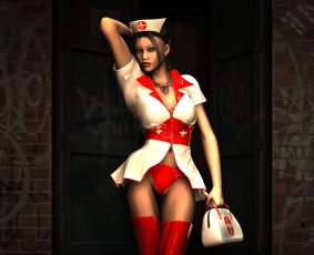 Картинка 3д+графика люди+ people медсестра взгляд девушка