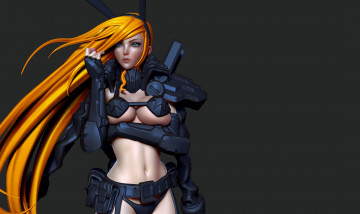 Картинка 3д+графика люди+ people броня рыжие волосы взгляд эротика remi