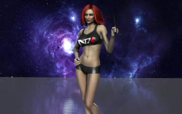 Картинка 3д+графика люди+ people вселенная планеты взгляд девушка