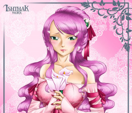 Картинка аниме fairy+tail взгляд цветы фон девушка