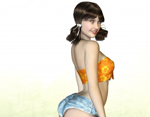 Картинка 3д+графика люди+ people фон девушка взгляд