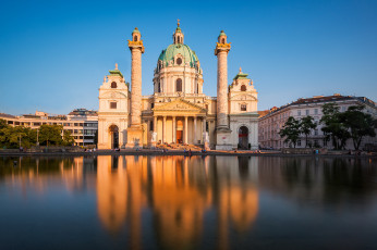 Картинка st +charles`s+church+in+vienna города -+католические+соборы +костелы +аббатства собор