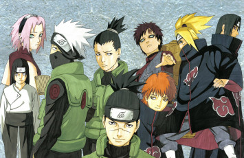 Картинка аниме naruto art жест akatsuki deidara itachi uchiha sasori neji hyuuga shikamaru gaara sakura взгляд повязка hatake kakashi шрам iruka umino ninja masashi kishimoto