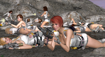 Картинка 3д+графика фантазия+ fantasy сражение оружие взгляд девушки кровь фон батальон бой