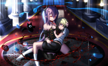 Картинка аниме owari+no+seraph мальчик вампир девушка hk-zxd0554 микаела арт krul tepes кровь hyakuya mikaela owari no seraph