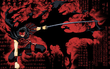 Картинка аниме tsubasa+reservoir+chronicles tsubasa reservoir chronicle kurogane демон катана кровавый туман лохмотья кулак боевая стойка