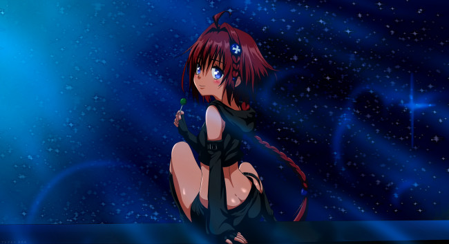 Обои картинки фото аниме, to love ru, kurosaki, mea, взгляд, девушка, фон