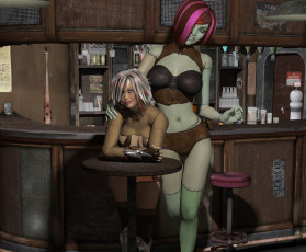 Картинка 3д+графика существа+ creatures фон взгляд девушки