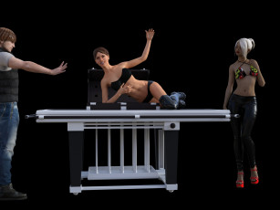 обоя 3д графика, люди , people, взгляд, девушки, иллюзионисты, фон