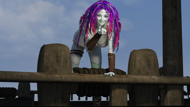 Обои картинки фото 3д графика, фантазия , fantasy, девушка, взгляд, фон