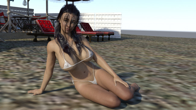 Обои картинки фото 3д графика, люди , people, девушка, взгляд, фон