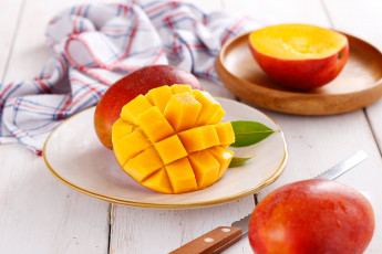 Картинка еда манго нож салфетка