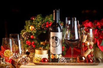 Картинка праздничные -+разное+ новый+год бокалы игрушки вино новый год праздник