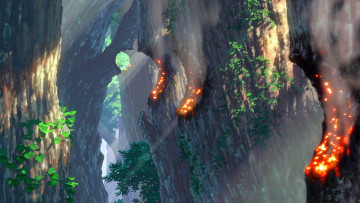 Картинка рисованное природа растения огонь