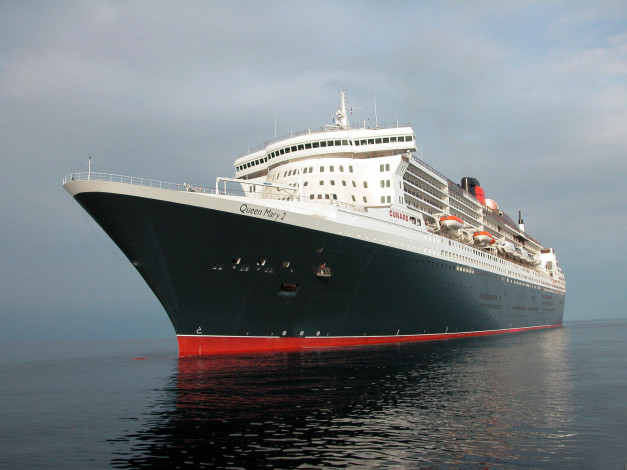 Обои картинки фото queen mary 2, корабли, лайнеры, круиз, лайнер, queen, mary, 2