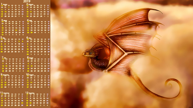 Обои картинки фото календари, фэнтези, дракон