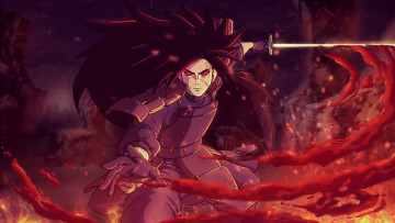 Картинка аниме naruto учиха мадара меч бой