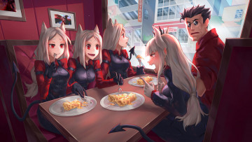 Картинка helltaker видео+игры девушки парень кафе