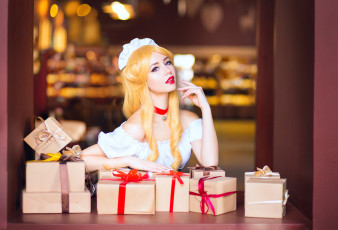 Картинка девушки -+креатив +косплей девушка фон взгляд коробки