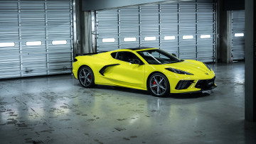 Картинка автомобили corvette chevrolet stingray 2021 шевроле желтый купе суперкар