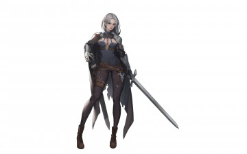 Картинка аниме оружие +техника +технологии двушка плащ меч