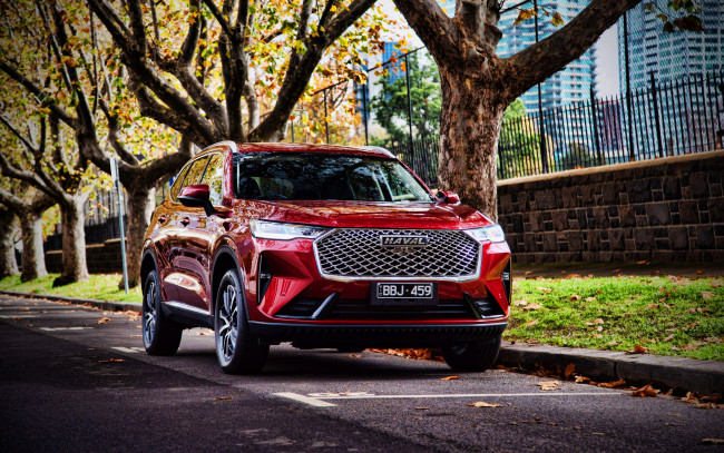 Обои картинки фото автомобили, haval, h6, 4k, hdr, 2021, года, au, spec, b01, внедорожники, китайский, автомобиль, красный, город