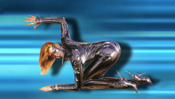 обоя 295289, рисованное, hajime sorayama, девушка, латекс