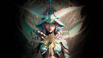 Картинка фэнтези девушки нейросети графика нейроарт ai art нейронные сети рисунки нейро искусство