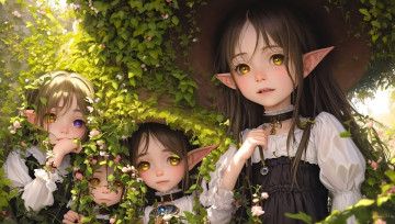 Картинка фэнтези эльфы нейросети графика нейроарт ai art нейронные сети рисунки нейро искусство