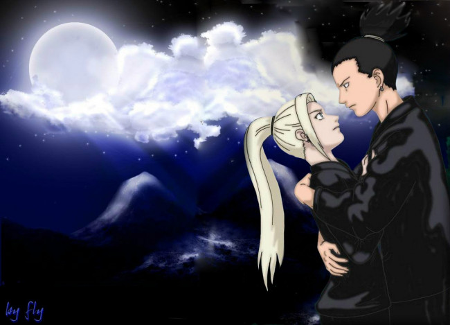 Обои картинки фото love, аниме, naruto, shikamaru