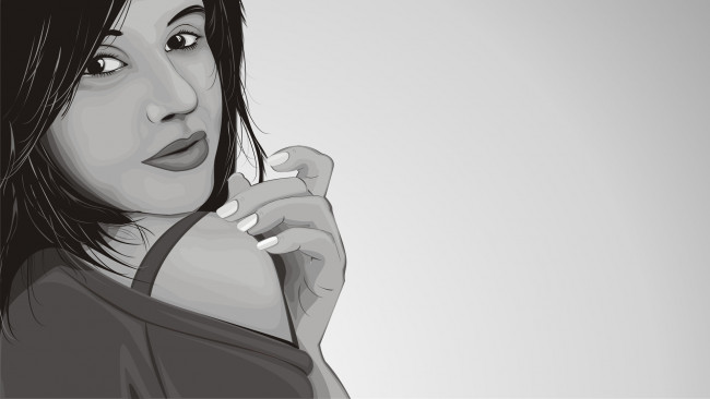 Обои картинки фото векторная, графика, взгляд, лицо