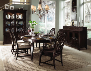 Картинка интерьер столовая стол стулья мебель