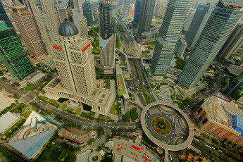 Картинка города шанхай китай высотные здания небоскрёбы мегаполис